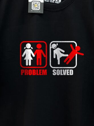 تیشرت PROBLEM SOLVED - دختر- تیشرت- تیشرت طرحدار- تیشرت چاپی- حل مشکل رابطه- PROBLEM SOLVED